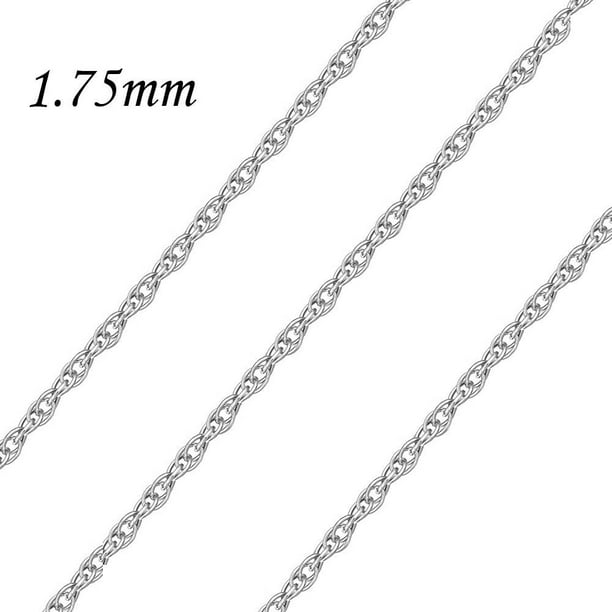 STERLING SILVER PRINCE OF WALES 16 18 20 22 24 1.3MM ROPE LINK PENDANT NECKLACE STERLING SILVER PRINCE OF WALES 16 18 20 22 24 1.3MM ROPE LINK PENDANT NECKLACE